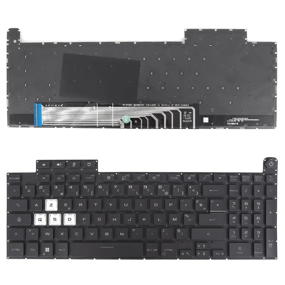 Picture of ASUS TUF Gaming F15 A15 F17 A17 FX507 FX507Z FA507 FA507R FX517 FX517Z FX707 FX707Z FA707 FA707R BALCK （WASD is transparent)BACKLIT